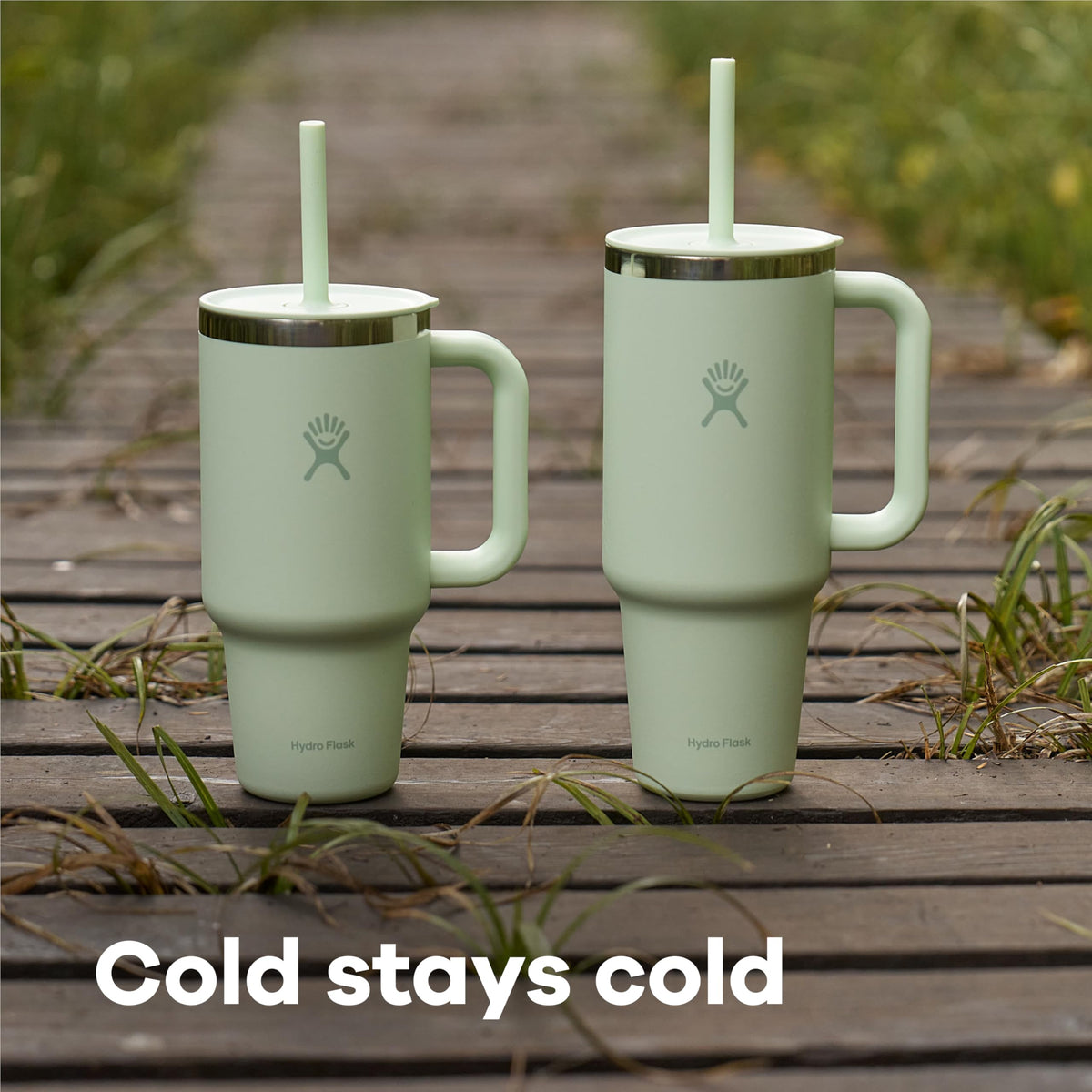 Hydro Flask 40 Oz Travel Tumbler with Handle, Lid and Straw - Insulated Stainless Steel in 40 Oz Jelly Green