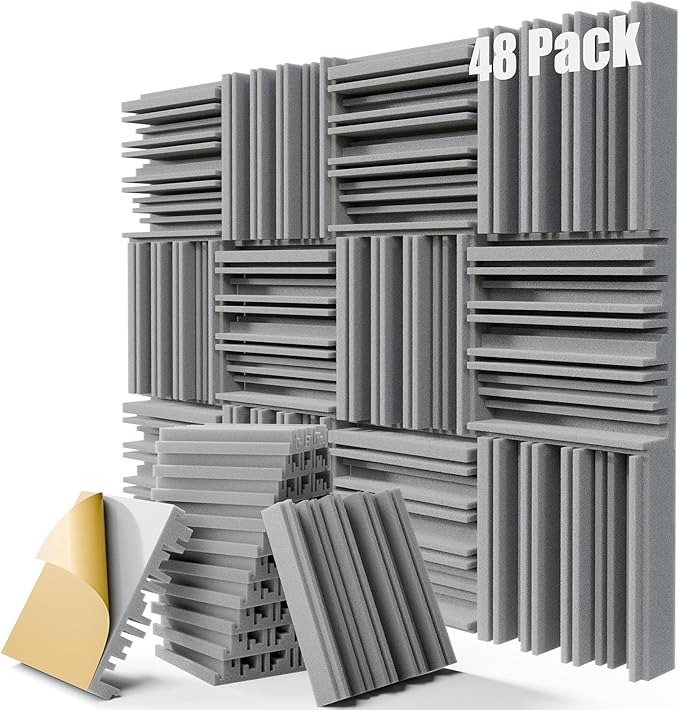 48 Pack Sound Proof Foam Panels, Decorative Soundproof Wall Panels Sound