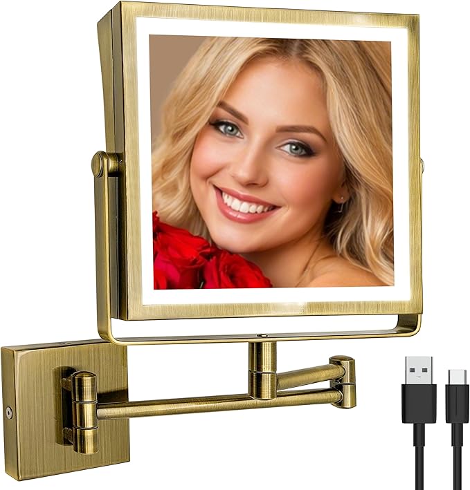 Ruacq Rechargeable Wall Mounted Makeup Mirror
