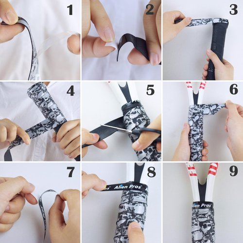ALIEN PROS Tennis Racket Grip Tape – Tac Moisture Feel Tennis Grip – Tennis Overgrip Grip Tape Tennis Racket – Wrap Your Racquet for High Performance