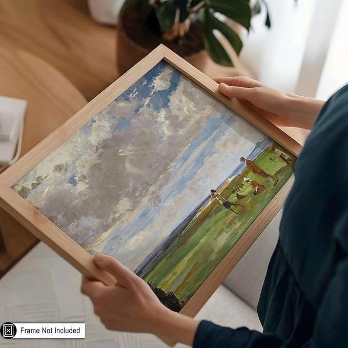 Poster Master Vintage Lady Astor Playing Golf at North Berwick Painting Print - Retro Golf Course Poster - Sports Art - Landscape Wall Design - Office or Living Room Decor - 16x20 UNFRAMED Wall Art