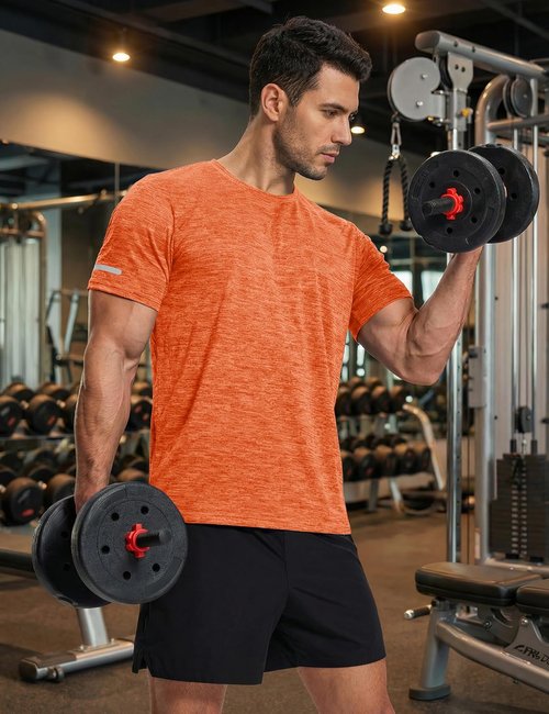 MAGCOMSEN Men's Athletic Workout Shirt - Quick Dry Moisture-Wicking Crewneck Tee | Short Sleeve
