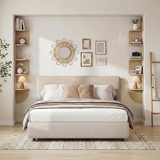 5-Tier Floating Corner Shelves for Wall, Zigzag Corner Shelf Unit, PVC Rattan