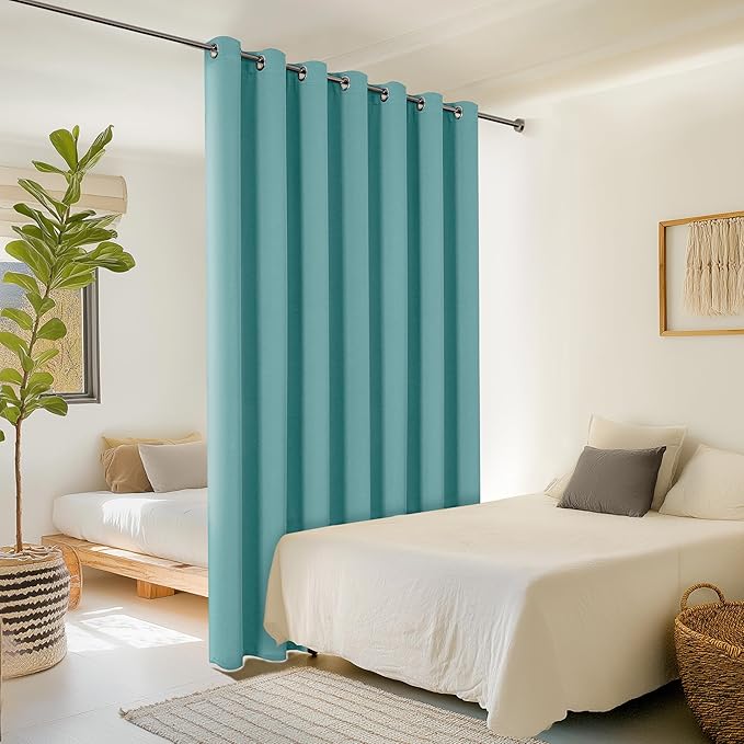 ChrisDowa Room Divider Curtain 108 Inches Long, Wide Blackout Sliding Door