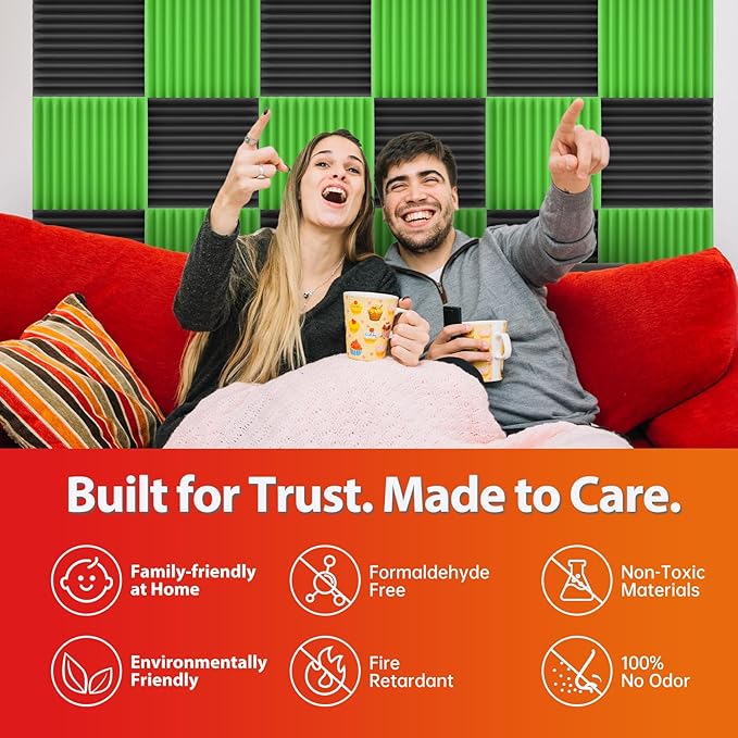 12 Pack Acoustic Panels – Sound Proof Foam Panels