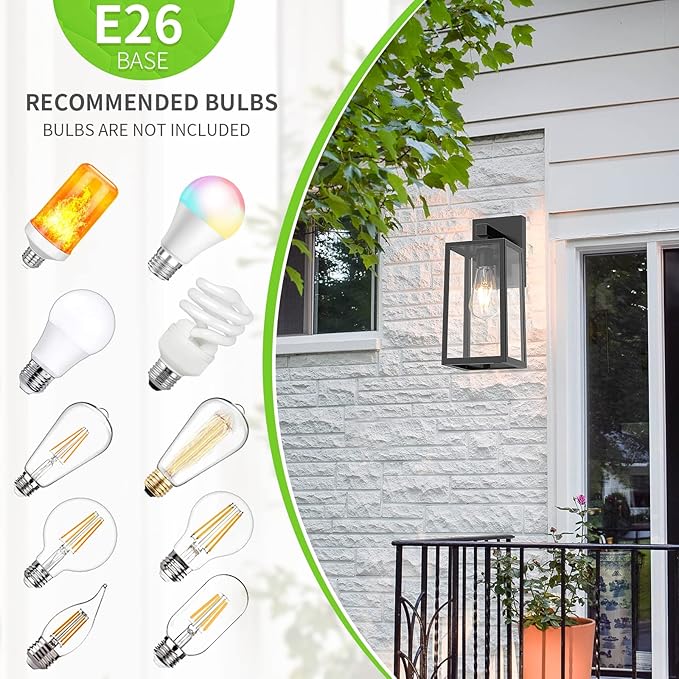 MAXvolador Outdoor Wall Sconce, Large Exterior Waterproof Wall Lantern Light