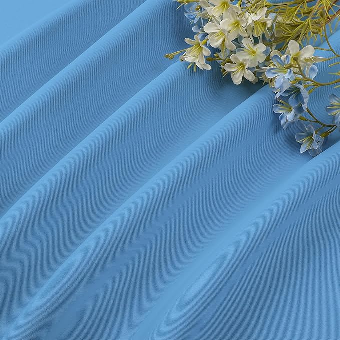 CUCRAF Light Blue Blackout Curtains Customize, Rod Pocket Room Darkening Curtain