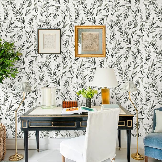 Livebor Olive Leaf Wallpaper Peel and Stick Leaf Contact Paper 17.7inch x
