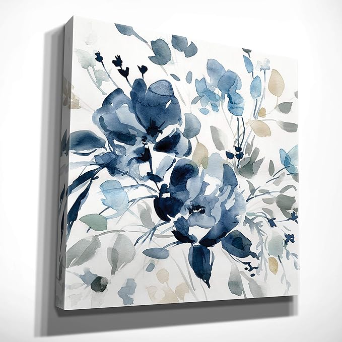 Wexford Home Indigo Garden II Gallery Wrapped Canvas Wall Art, 10x10,