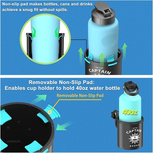 Marine Boat Rail Cup Holder - No Drill Installation for Bimini Top | Perfect Gift for Boat Lovers