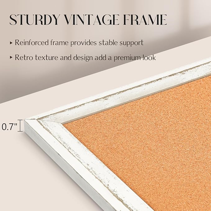 Large Cork Board, Big Bulletin Board White Framed Corkboard