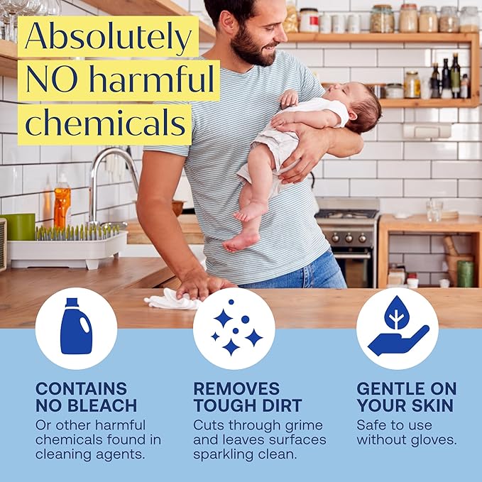 Multi-Surface Cleaning Spray Refill - All-Purpose Cleaner Spray- Natural Cleaning Products - Plant-Based - No Harsh Chemicals - Citrus Scent- Makes 4x 16.09 fl oz bottles (Bottle Not Included)