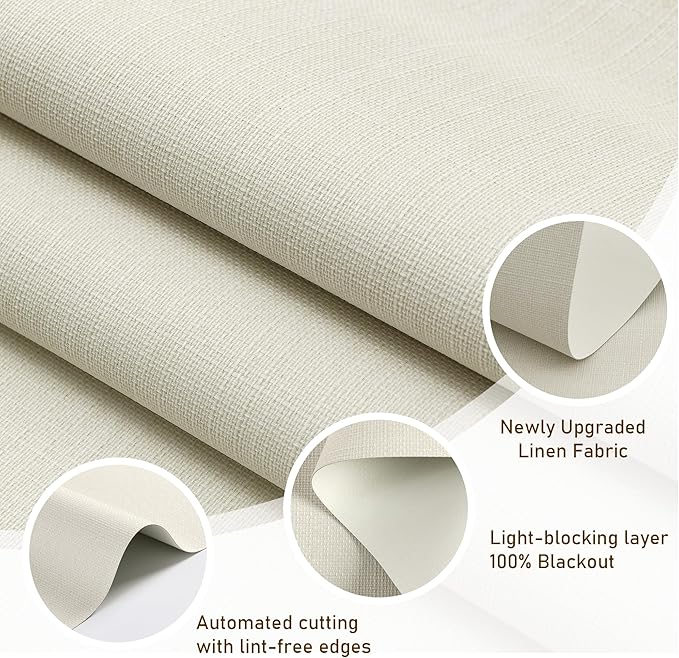 AOSKY Linen Roller Blinds Shades