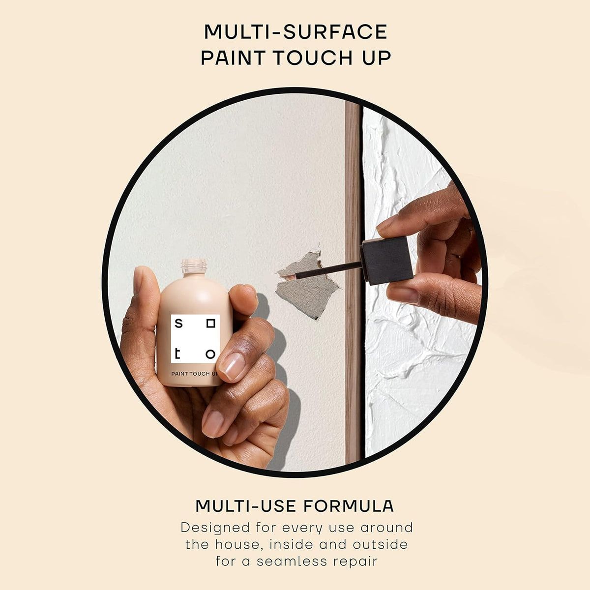 soto White Paint Touch Up, Multi-Surface, Satin Finish (No. 01 Perfect White) - 1.5 Ounces/45 Milliliters of Scratch Repair for Furniture, Walls, Cabinets, Trim, Doors, Indoor/Outdoor