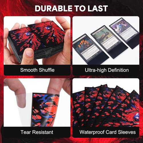 KABINKA MTG Card Sleeves - Spider Design | 100 Standard Size Clear Front & Matte Back for Magic The Gathering