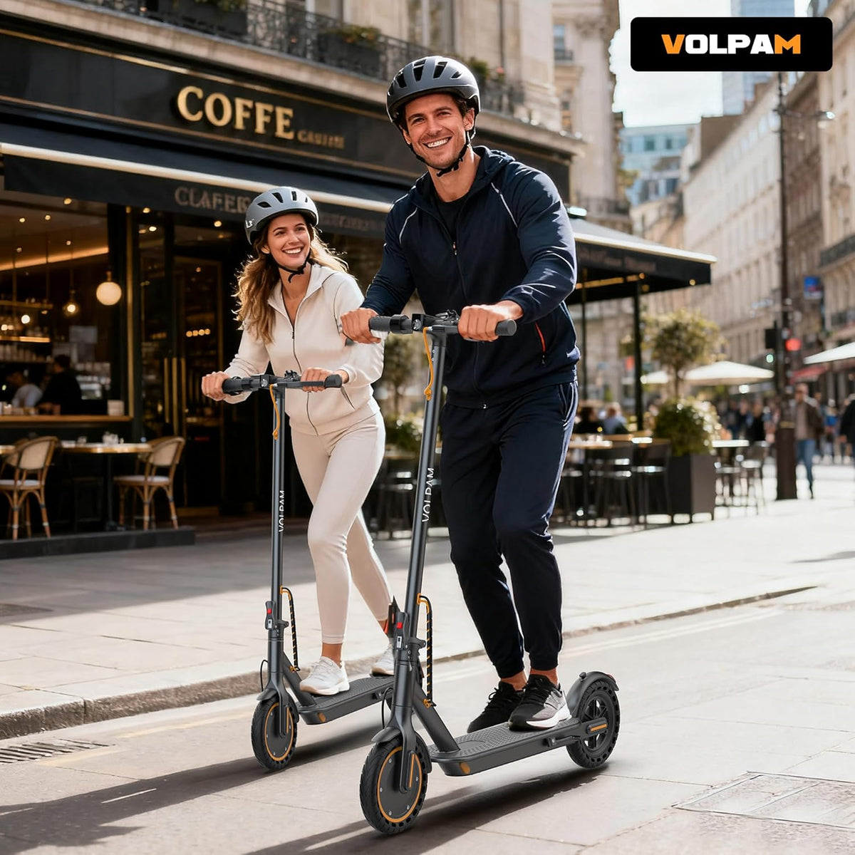 VOLPAM Electric Scooter - Powerful 350W/500W Motor, 8.5"/10" Solid Tires, Up to 22 MPH, 32 Miles Max Range