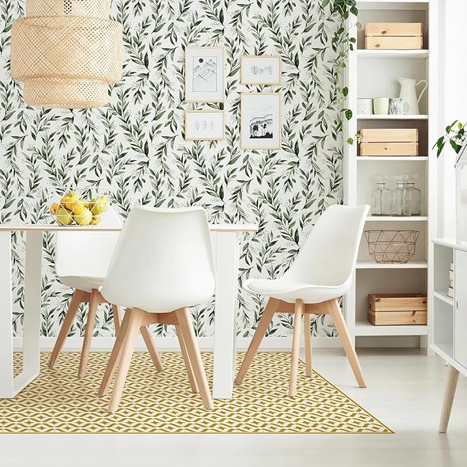 Livebor Green Leaf Wallpaper Peel and Stick Olive Leaf Contact Paper 17.7inch x