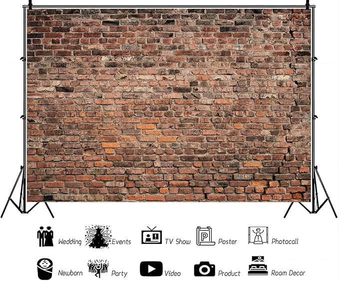 YYNXSY 7X5FT Large Fabric Brick Background