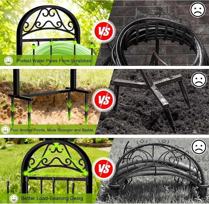 Garden Hose Holder，2-Pack Freestanding Hose Holder Heavy Duty Hose Hanger,Sturdy Hose Stand for Lawn & Yard Hose Storage Rack