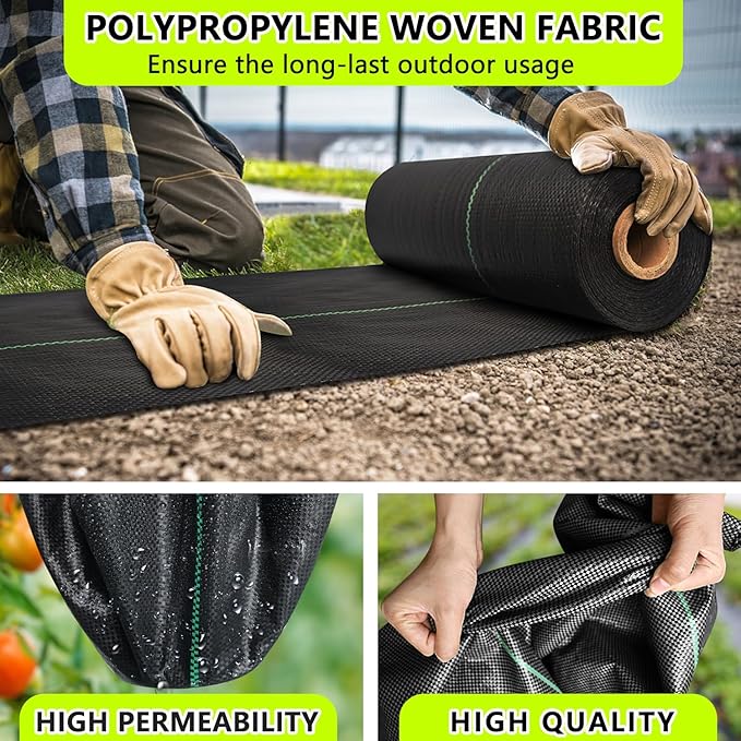 Weed Barrier Fabric Heavy Duty 6ft x 300ft, Garden Weed Landscape Fabric, Ground Cover Weed Blocker Cloth, Landscaping Fabric for Garden, Vegetable Beds, Driveway (WBF-6ft x 300ft)