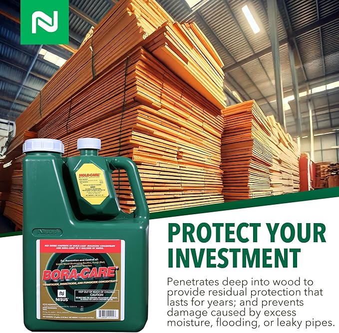 Bora-Care with Mold-Care Moldicide Concentrate, Wood Protection Against Mold, Termites, and Decay, Long-Lasting Residual Protection, 1 Gallon