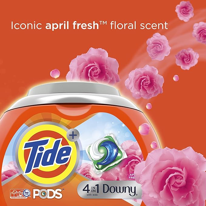 Tide PODS with Downy, Liquid Laundry Detergent Pacs, April Fresh, 85 count