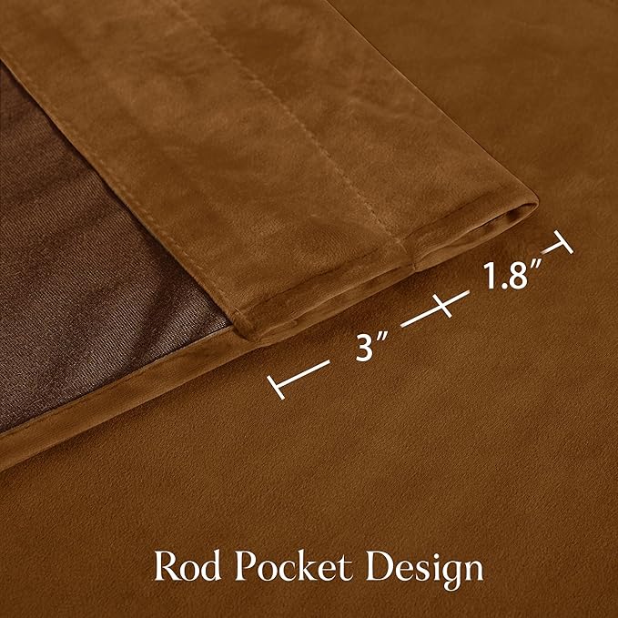 NICETOWN Velvet Curtains 96 inch Long 2 Panels