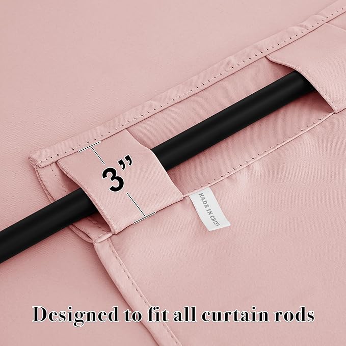 RYB HOME Pink Blackout Curtains