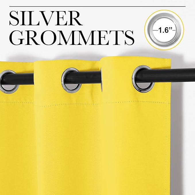 NICETOWN Bedroom Curtain Panels Draperies, Thermal Insulated Solid Grommet