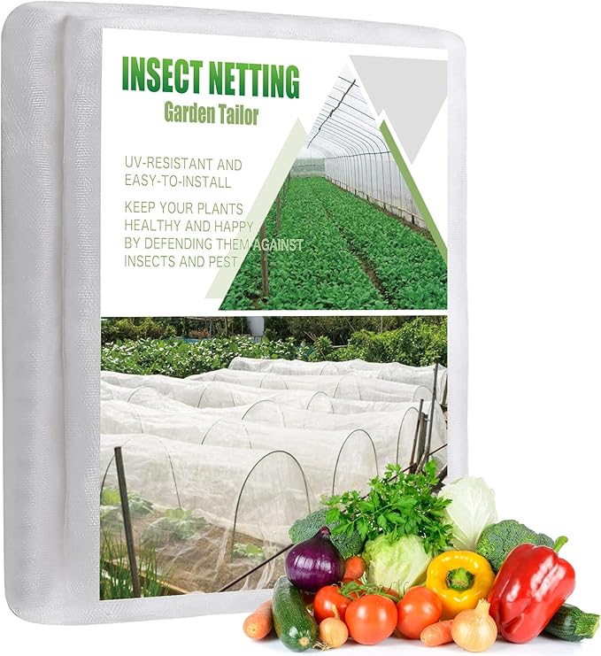 Garden Insect Netting Pest Barrier: 10'x35' Bug Netting for Garden Protection Mosquito Net Fine Mesh Cicada Tree Net Greenhouse Row Cover for Crops Plants Vegetables Flowers Fruits Silver