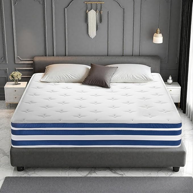 Full Mattress, 12 Inch Hybrid Full Size Mattress in a Box with Gel Memory Foam and Pocket Springs, Medium Firm Mattresses for Pressure Relief & Motion Isolation & Edge Support, Non-Fiberglass