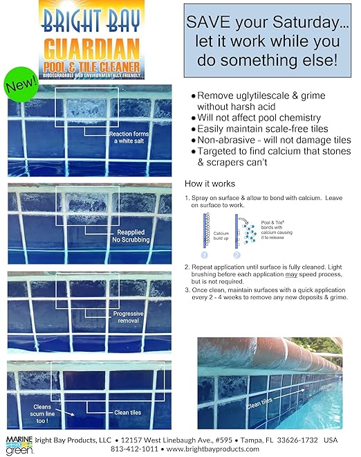 Calcium Build Up & Scum Line Remover- Guardian Pool & Tile Cleaner (4 gal.) - Targets Calcium, Saves Elbow Grease