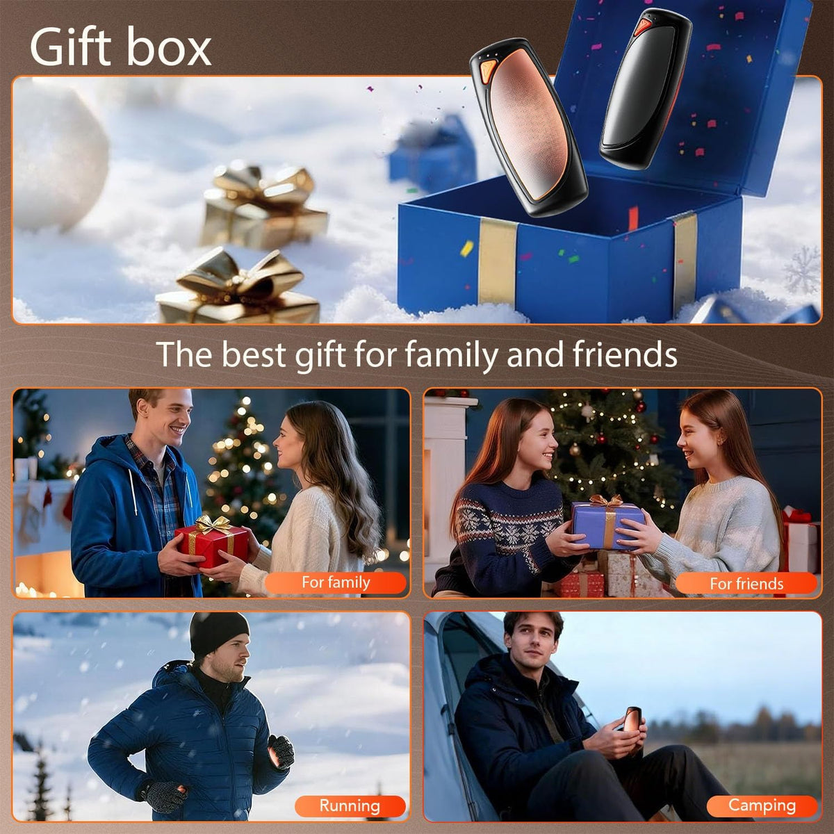 Skiennix Rechargeable Hand Warmers - Double-Sided Heating with 14000mAh Battery | Perfect for Camping & Gifts