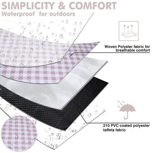 Extra Large Picnic Blanket 80''x 60'' Picnic Mat Waterproof Sand Proof Foldable for Beach, 5-Layer Outdoor Blanket for 6 to 8 Adults,Camping Lawn Hiking Travel Park Music Festival Wedding Mats(Brown)
