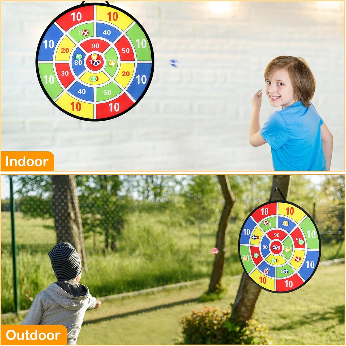Accmor 29" Large Dart Board - Fun Outdoor Game for Kids with Sticky Balls | Perfect Birthday Gift for Ages 3-12