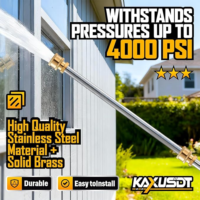 Pressure Washer Extension Wand, 2 Pack 17Inch Heavy Duty Stainless Steel Power Washer Extension Wand with 1/4" Quick Connect, Fits Most Pressure and Power Washers