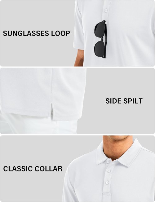 MAGCOMSEN Men's Golf Polo Shirts - Quick Dry, Moisture-Wicking Athletic Performance | Short Sleeve