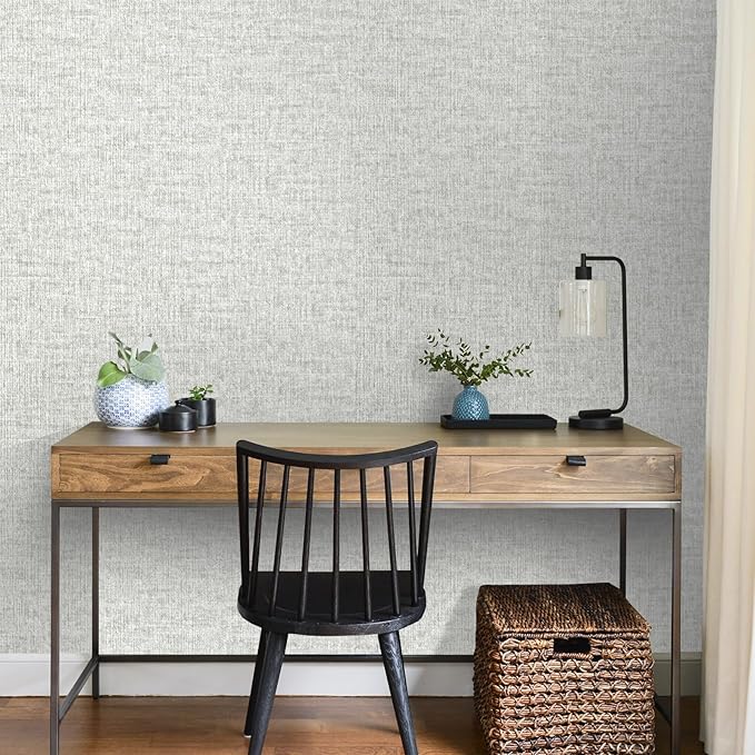 Grasscloth Peel and Stick Wallpaper, Waterproof Self Adhesive Removable Vinyl
