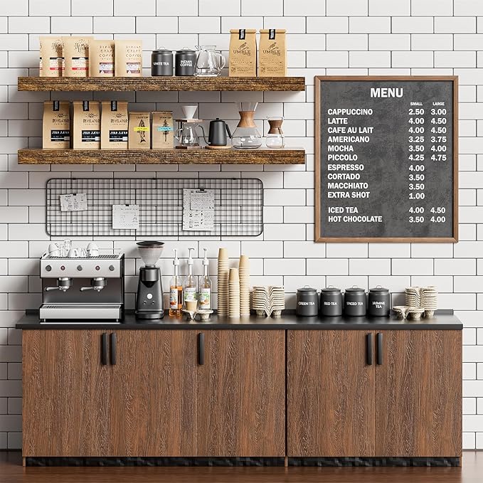Floating Shelves for Wall 36 Inches Long, 9.3" Deep Rustic Brown Floating Shelf