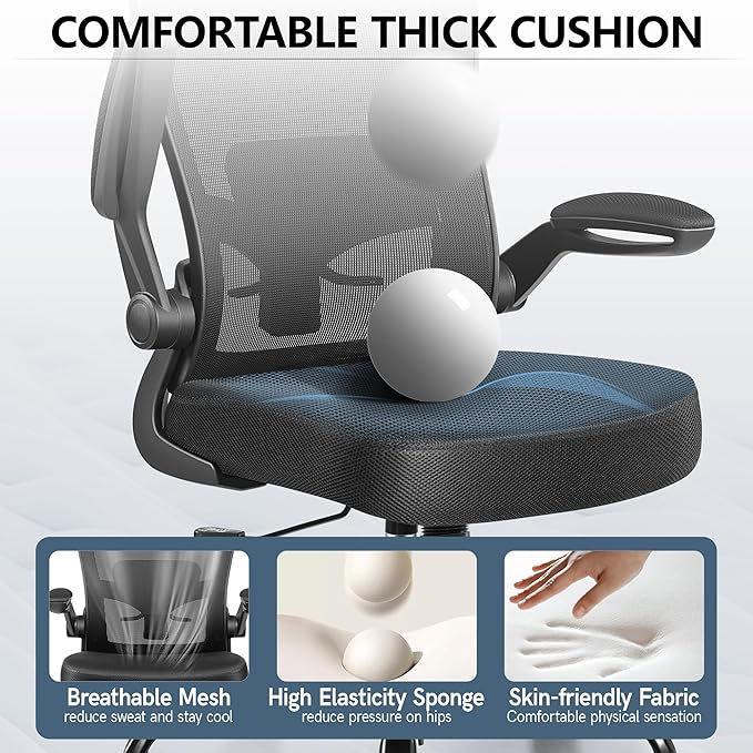FelixKing Office Chair, Desk Chair with Soft Lumbar Support, Ergonomic Computer Chair with Headrest High Back Armrest, Adjustable Height Home Office Swivel Chair for Woman Man
