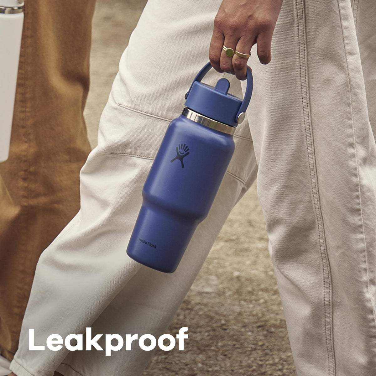 Hydro Flask Travel Water Bottle - Insulated Stainless Steel - Wide Straw Lid, Non Spill, Leakproof in 32 Oz Harbor Blue