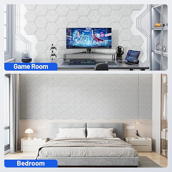 12 Pack Hexagon Acoustic Panels