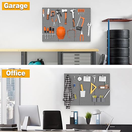 Pegboard Smith Metal Pegboard Panels 12" x 24", 3 Pack Black Wall Mounted Tool