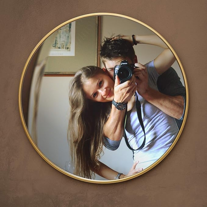 Gold Circle Wall Mirror 24 Inch Round Wall Mirror