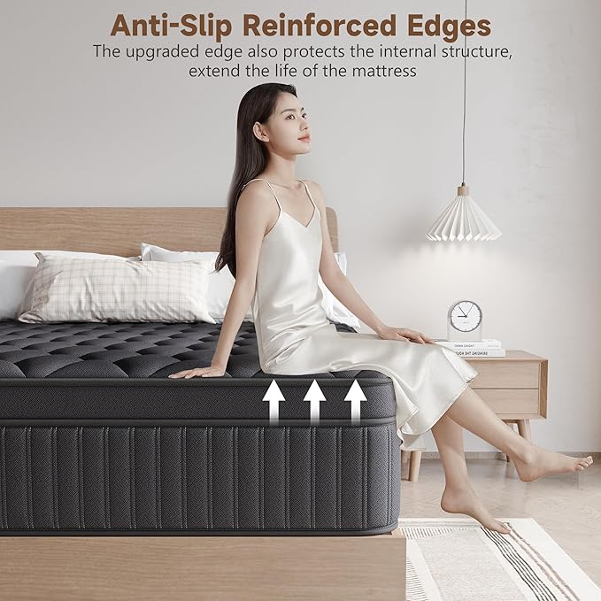 Full Mattress, 12 Inch Full Medium Firm Hybrid Mattress in a Box, Individual Pocket Spring for Pressure Relief & Motion Isolation, Reinforced Edge Support, CertiPUR-US Certified