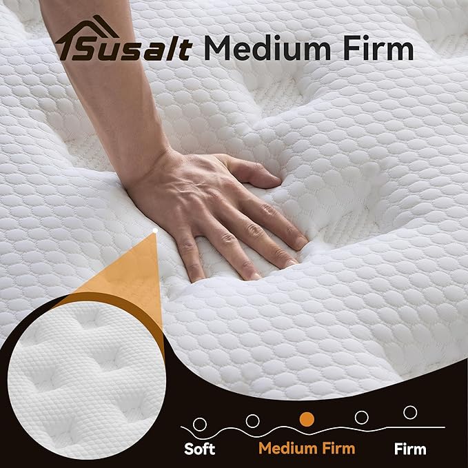 Full Mattress 12 Inch, Full Size Memory Foam Mattress in a Box, Hybrid mattresses with Independent Pocket Coils for Motion Isolation & Silent Sleep, Medium Firm,CertiPUR-US,100 Nights Trial