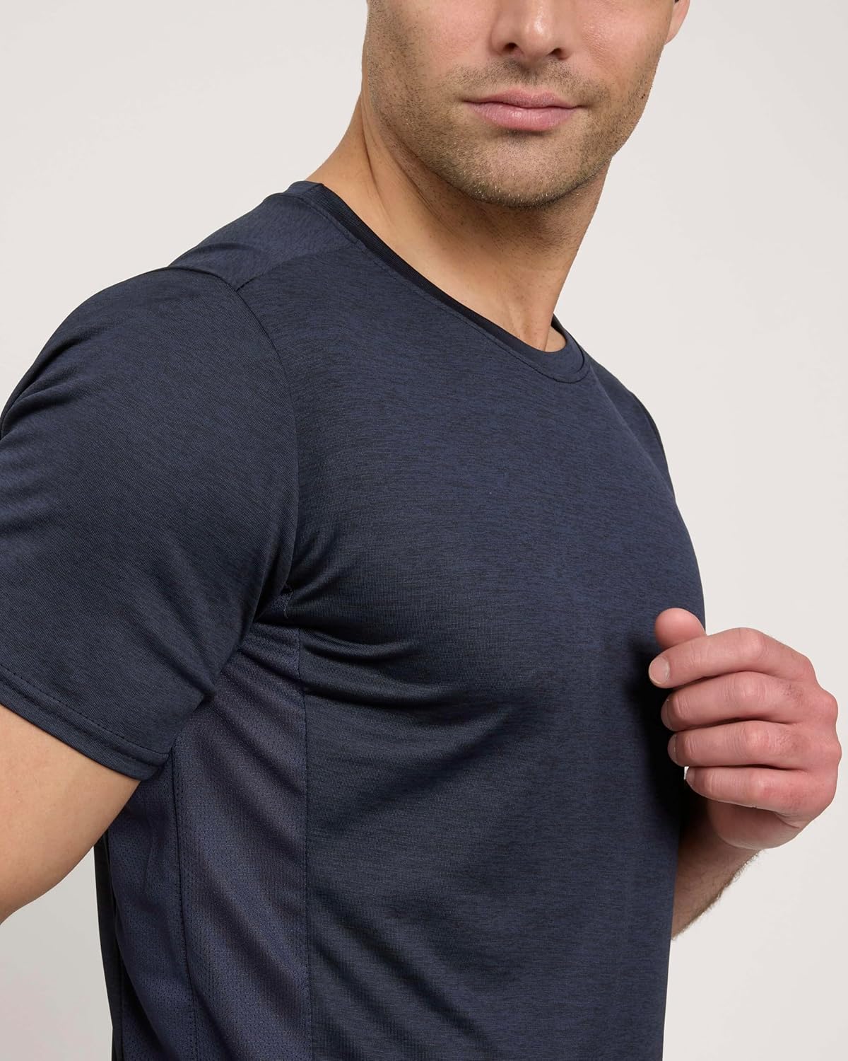 Real Essentials Men's Dry-Fit Short Sleeve Crew Neck T-Shirts - 5 Pack Athletic Workout Tees