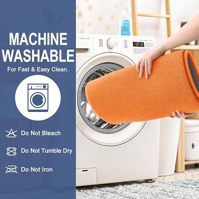 OLANLY Thick Memory Foam Bath Mat Rug 24x16, Extra Soft Absorbent Bathroom Rug, Quick Dry Bath Mats, Non-Slip, Machine Washable Carpet for Bathroom, Tub and Shower, Home Decor Accessories, Orange