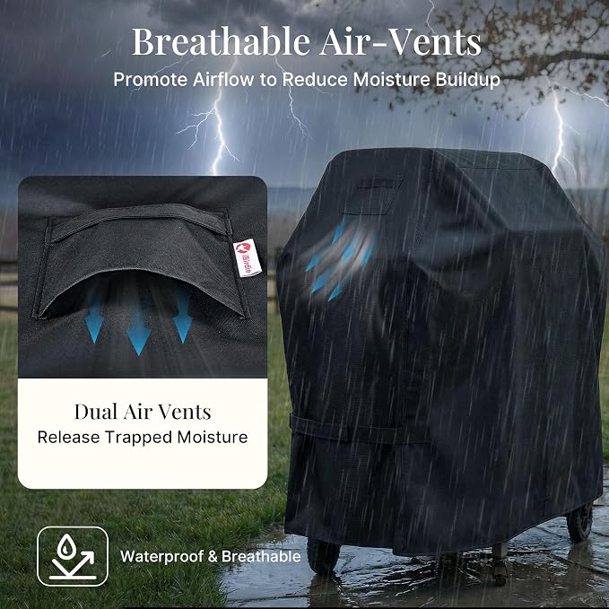 iBirdie Outdoor Grills Cover 45 x 24 x 46 inch, fit 45, 44 Barbeque, Waterproof Weatherproof, 600D Heavy Duty Barbecue Cover, Compatible for 2, 3 Burners Gas BBQ