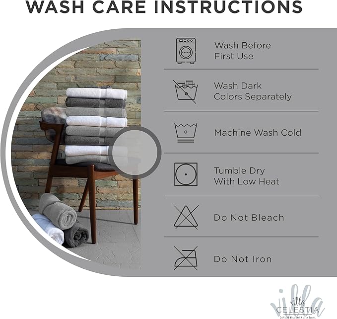 100% Combed Cotton Bathroom Towel Set of 3- 1 Bath Towel, 1 Hand Towel, 1 Wash Cloth, Sustainable, Soft, Highly Absorbent 3 Piece Cotton Bath Towel Set Ideal for Hotels, Spa, Bathroom, Dorm, White